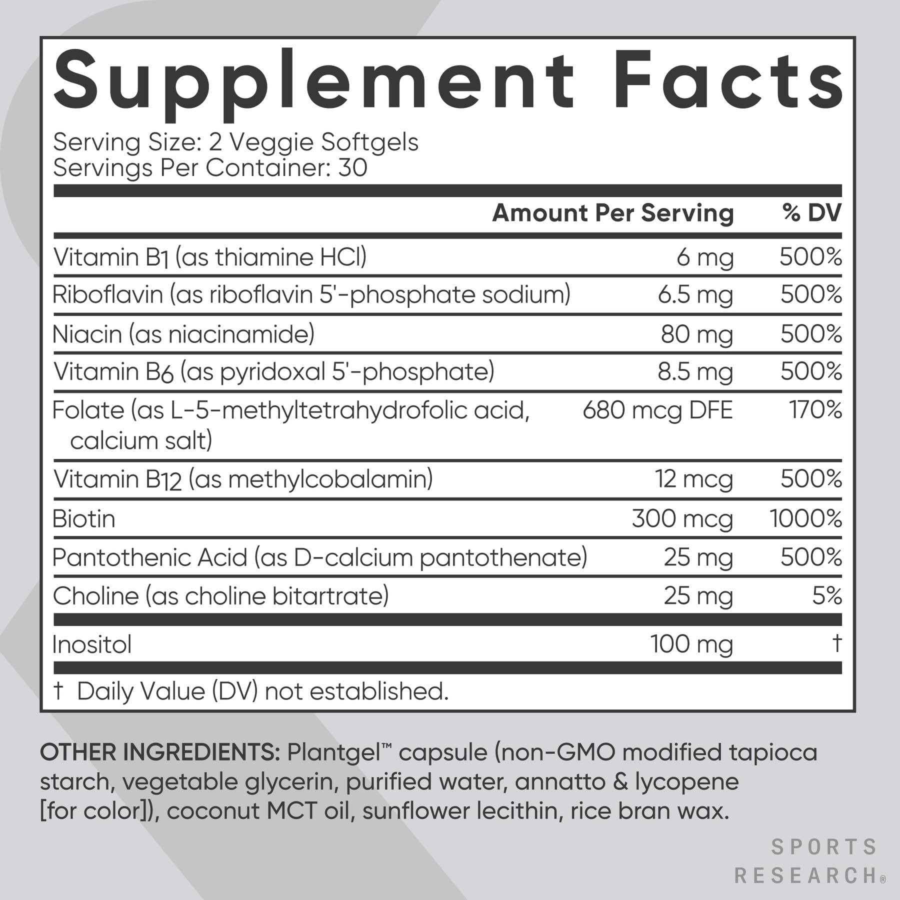Gluten-free, vegan-friendly Vitamin B-Complex packaging