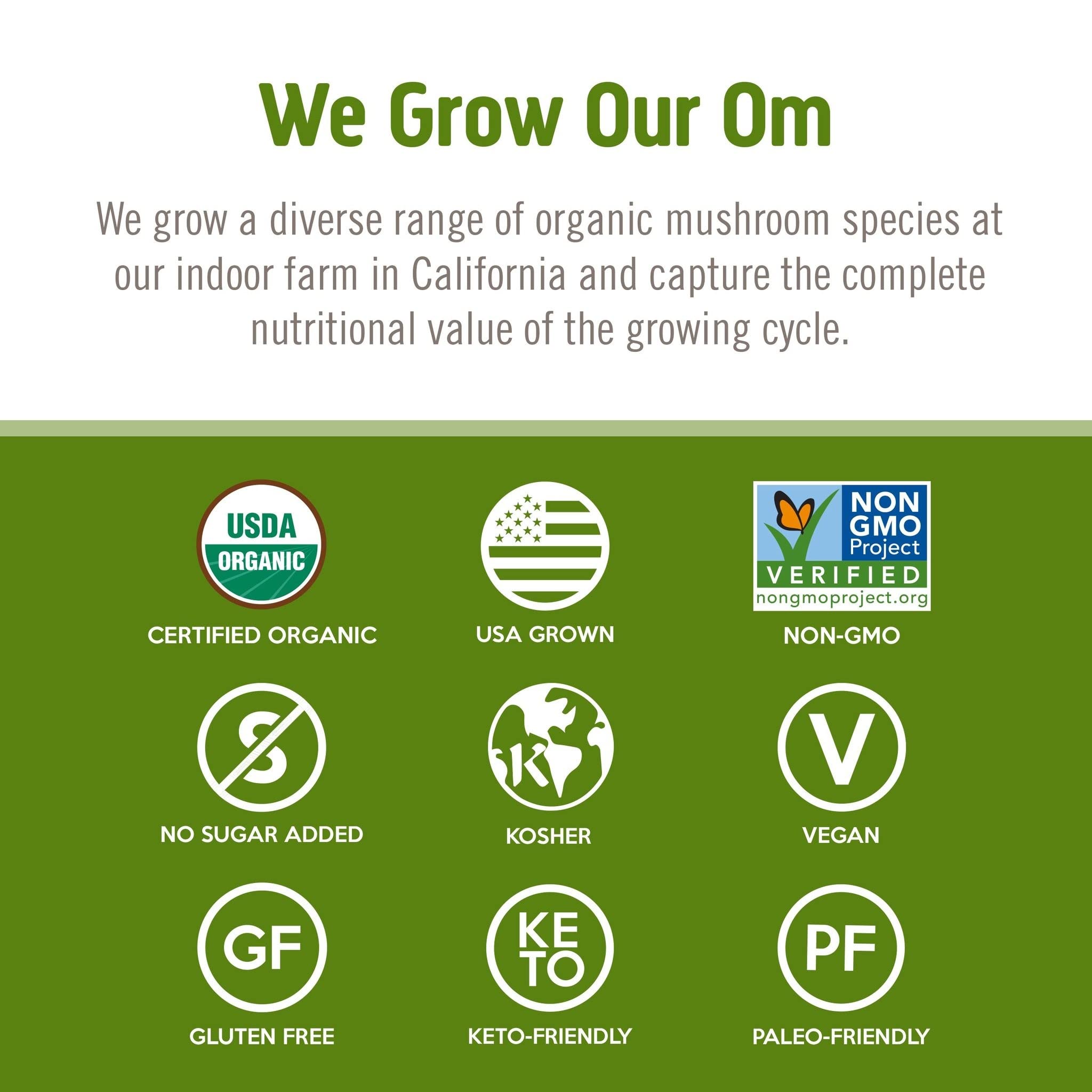 Gluten-free vegan keto-friendly reishi powder label