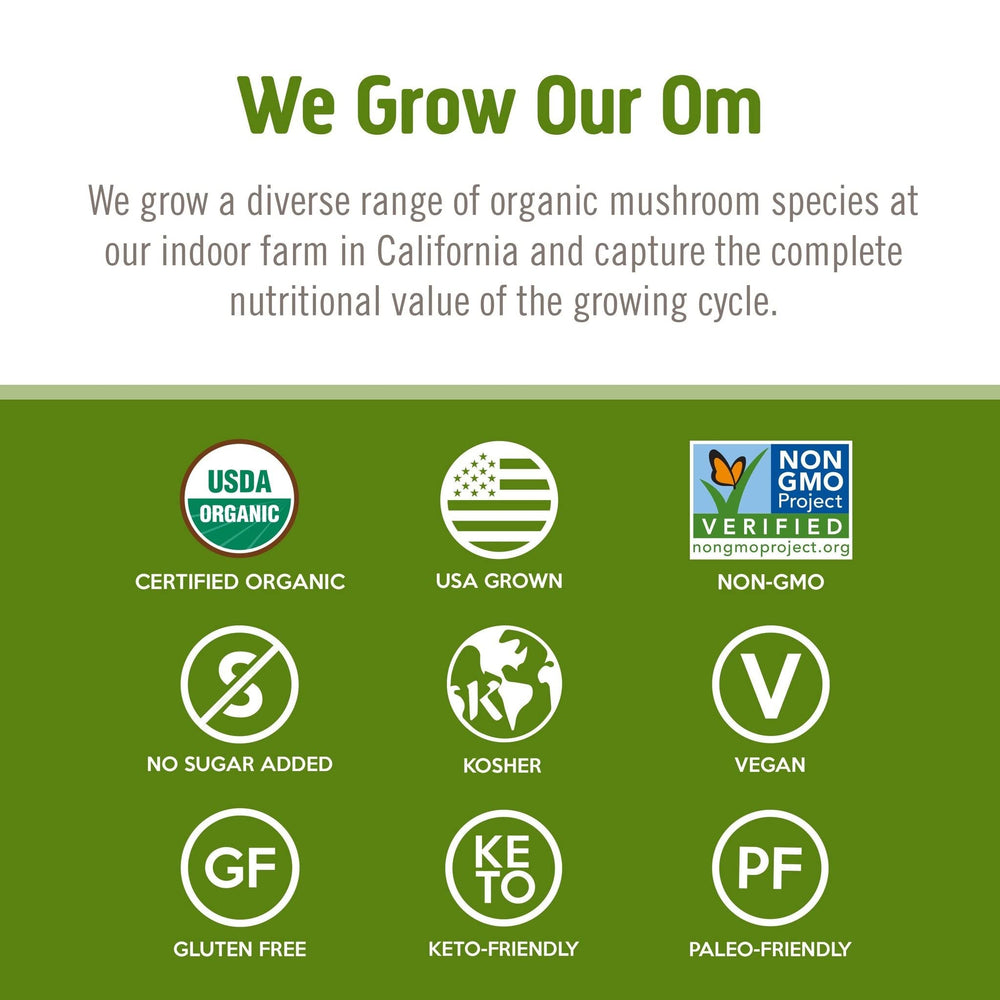 Gluten-free vegan keto-friendly reishi powder label