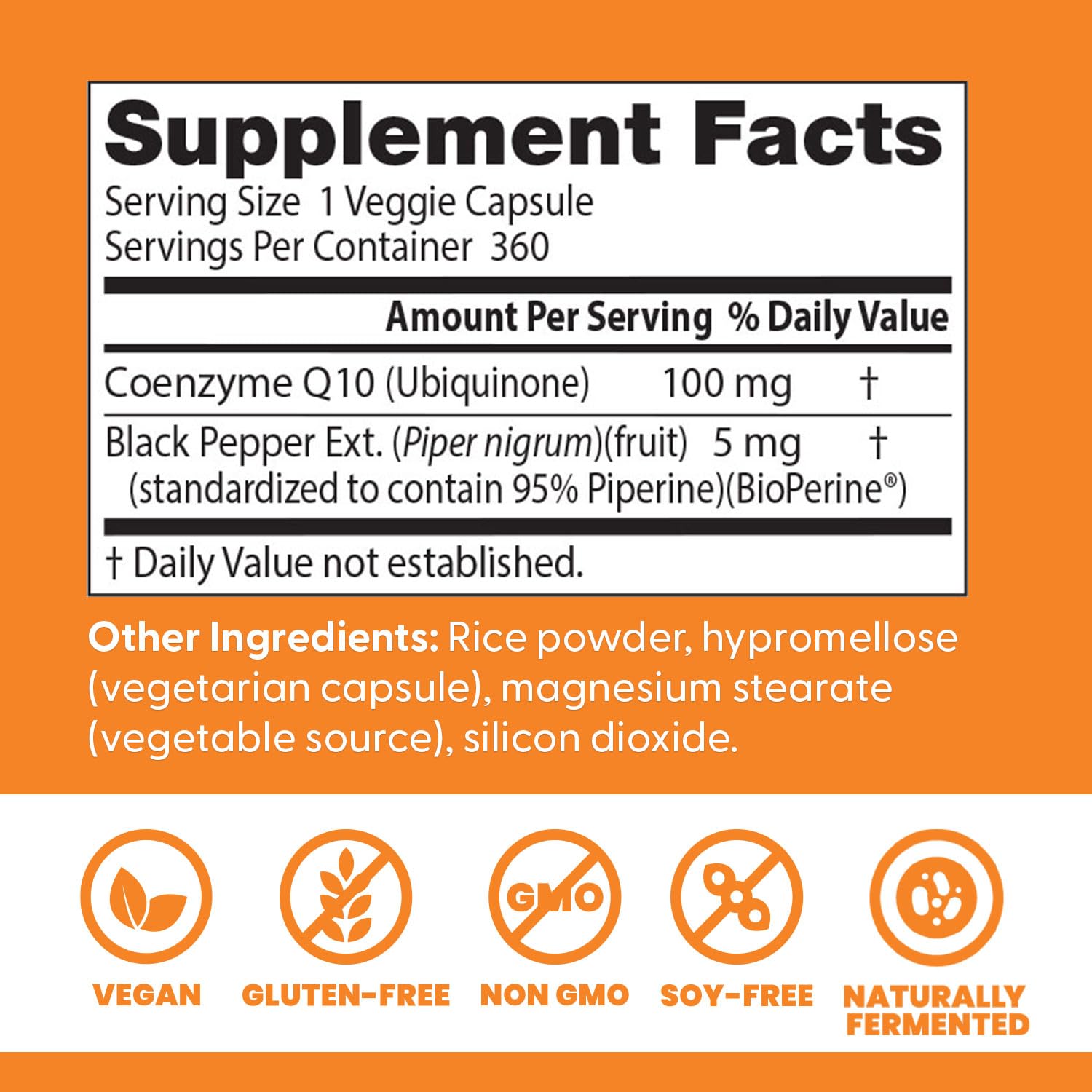 Gluten-free vegan non-GMO label on bottle