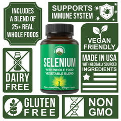 Gluten-free vegan selenium supplement label