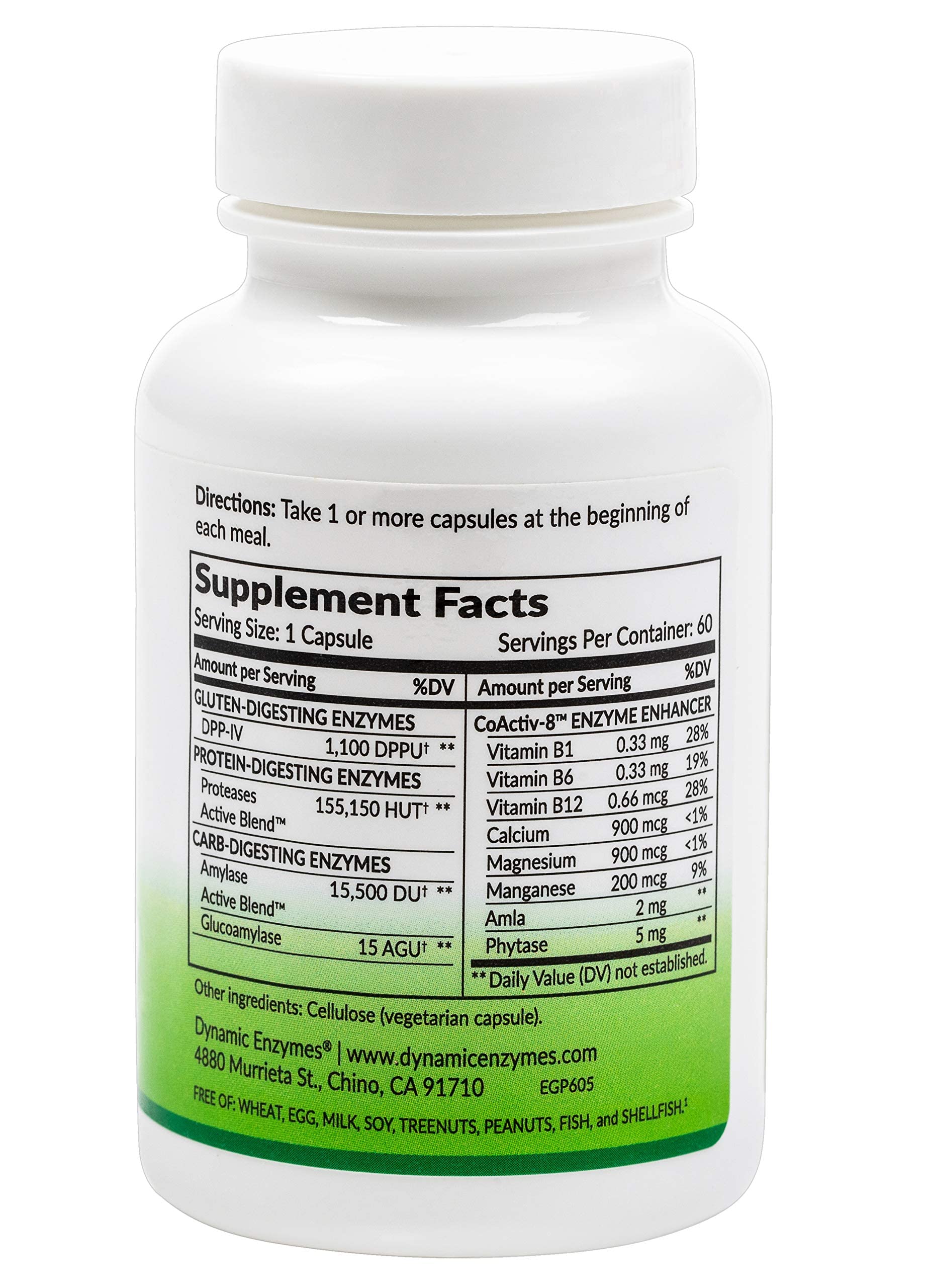 Close-up view of Gluten Plus digestive enzyme tablets
