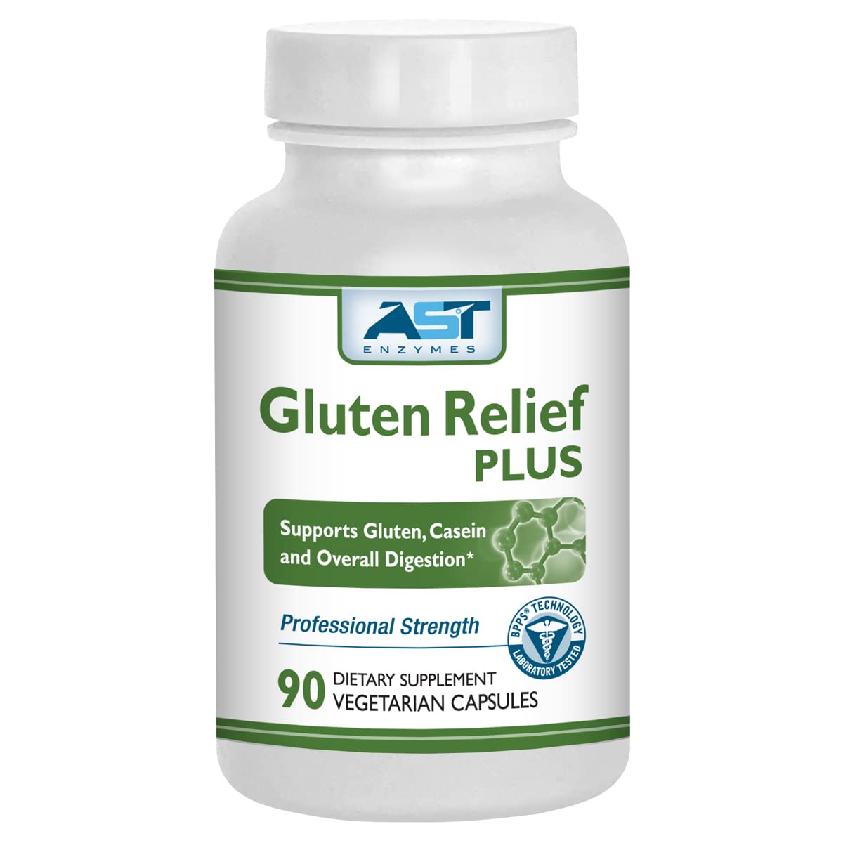 Gluten Relief Plus bottle label featuring DPP-IV enzyme complex