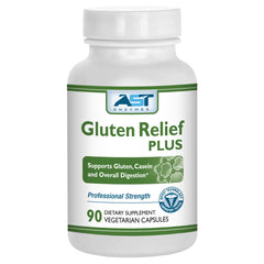 Gluten Relief Plus bottle label featuring DPP-IV enzyme complex