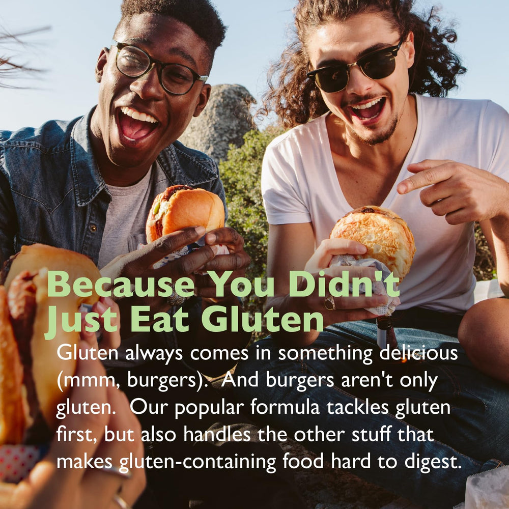 Front view of Gluten Relief Plus product on white background