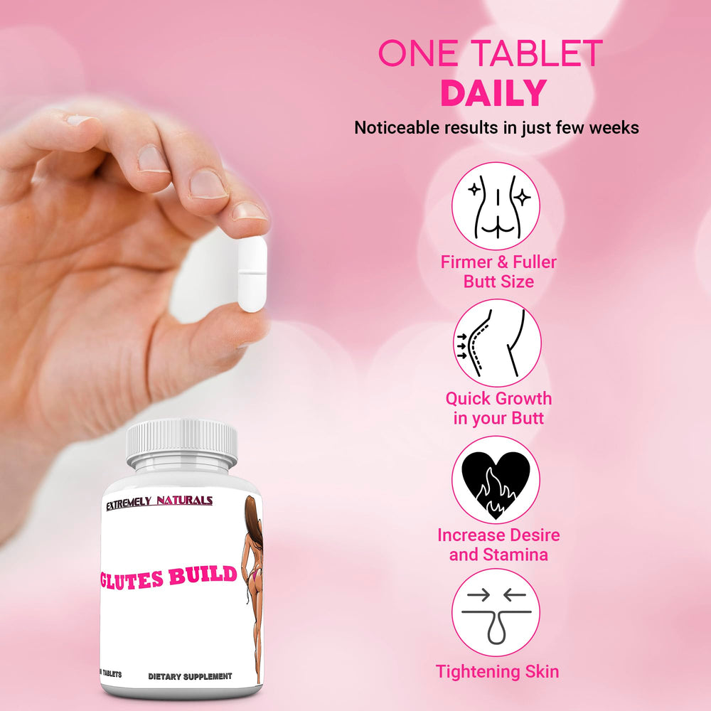 Glutes Build ingredients label highlighting vitamins and amino acids supporting growth