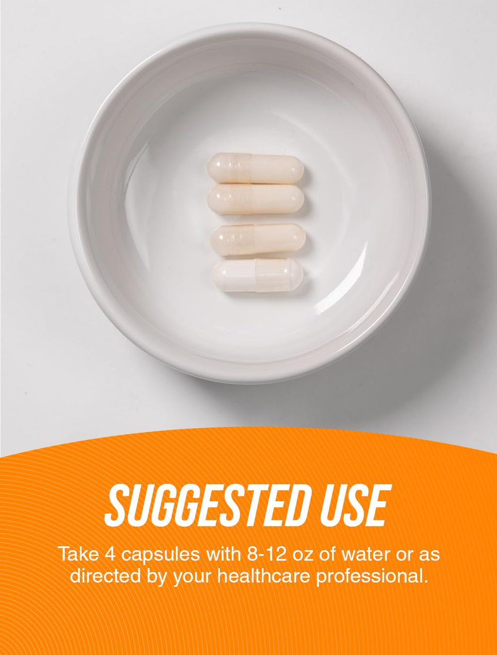 Close-up of Glycine capsules in bottle