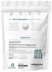 Side view of Glycine powder 1kg tub