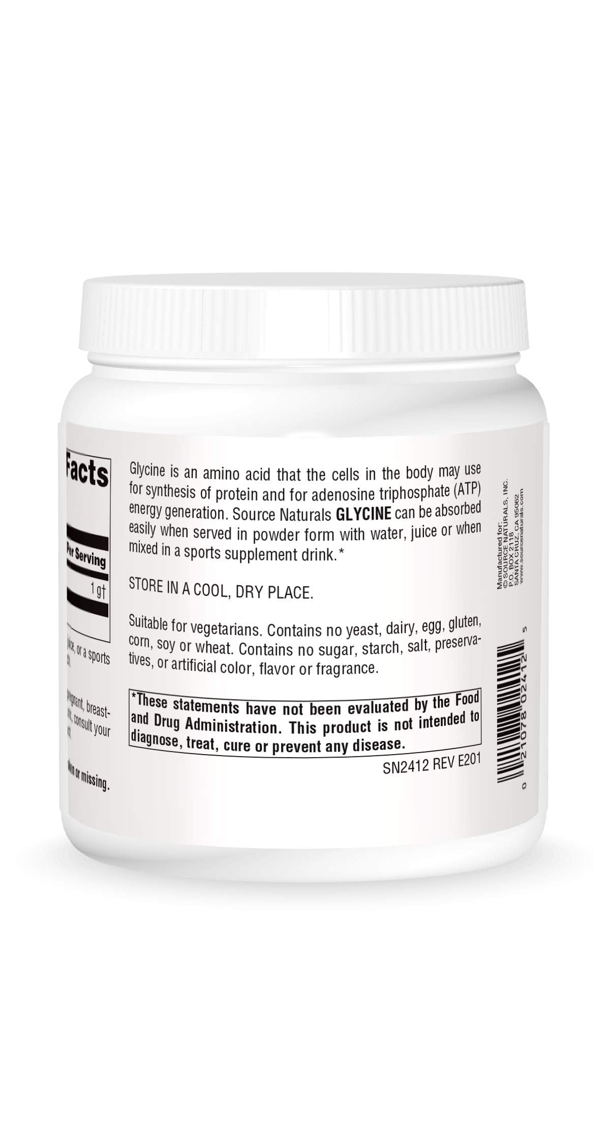 Glycine powder dissolving in water