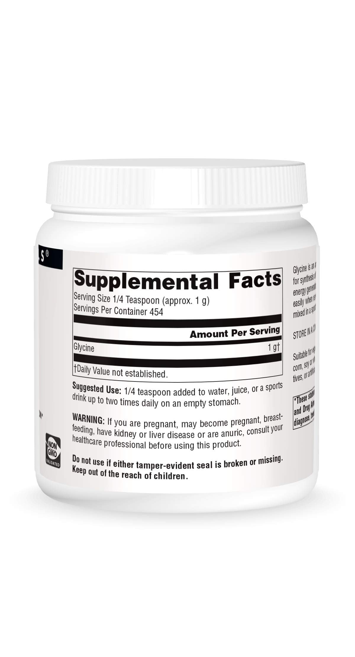 Scoop of glycine powder for measurement