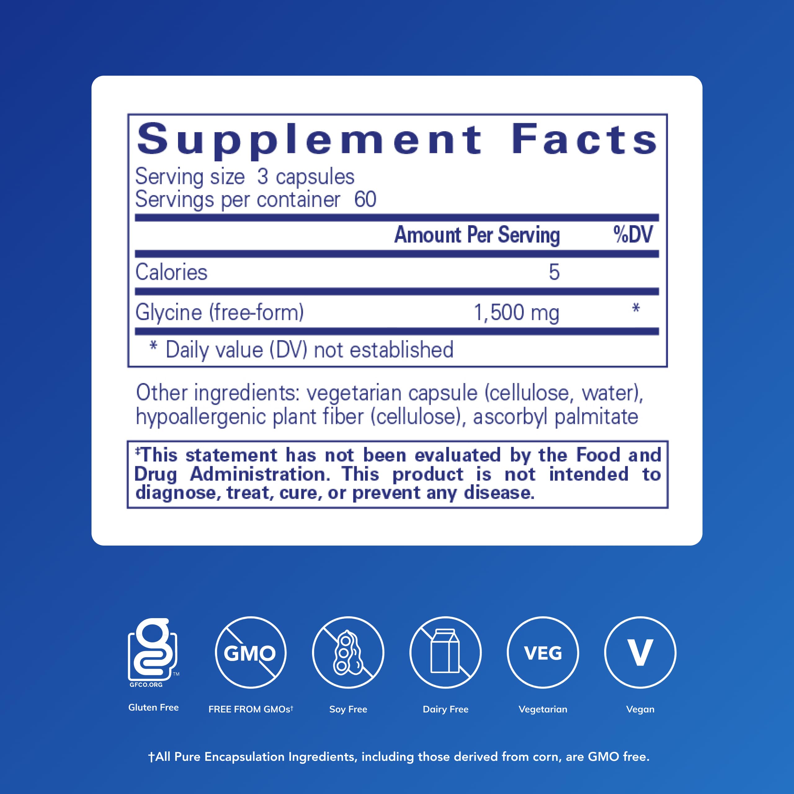Close-up of glycine sleep support bottle label