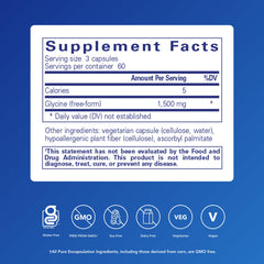 Close-up of glycine sleep support bottle label