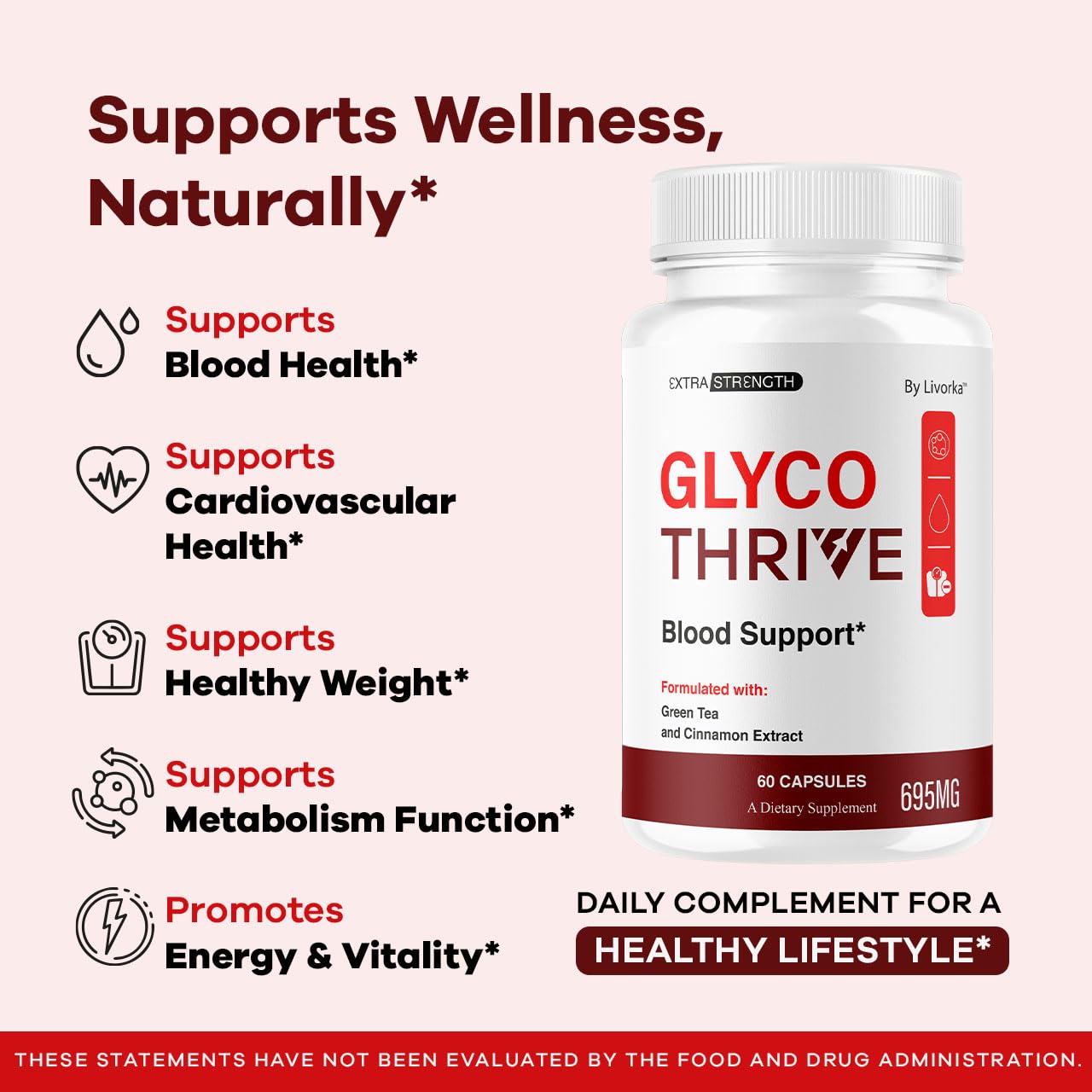 Close-up of Glyco Thrive bottle label