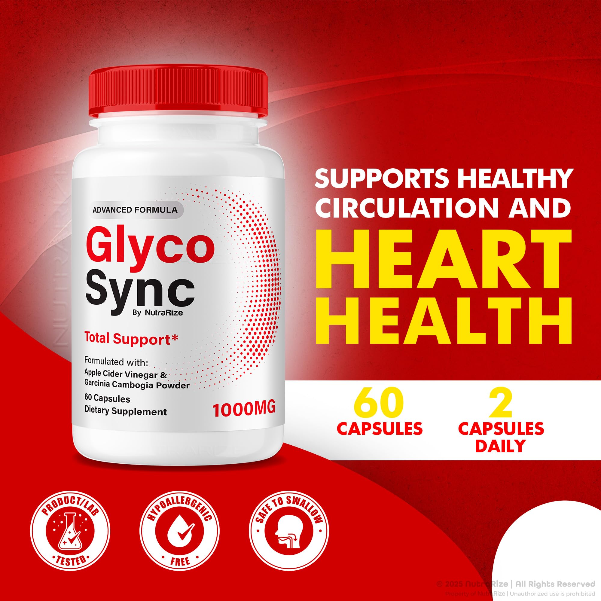 Natural ingredients theme with Glyco Sync bottle