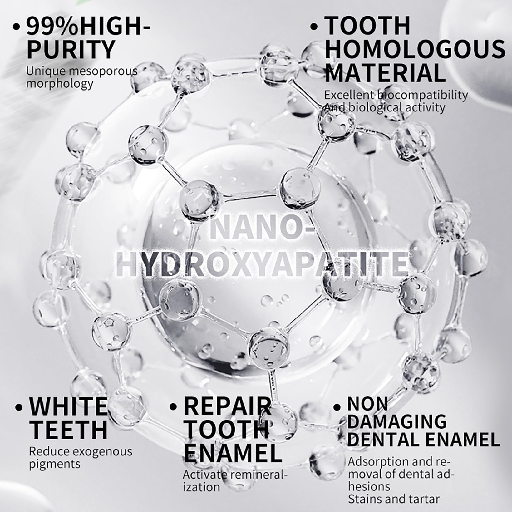 Enamel protection illustration with hydroxyapatite