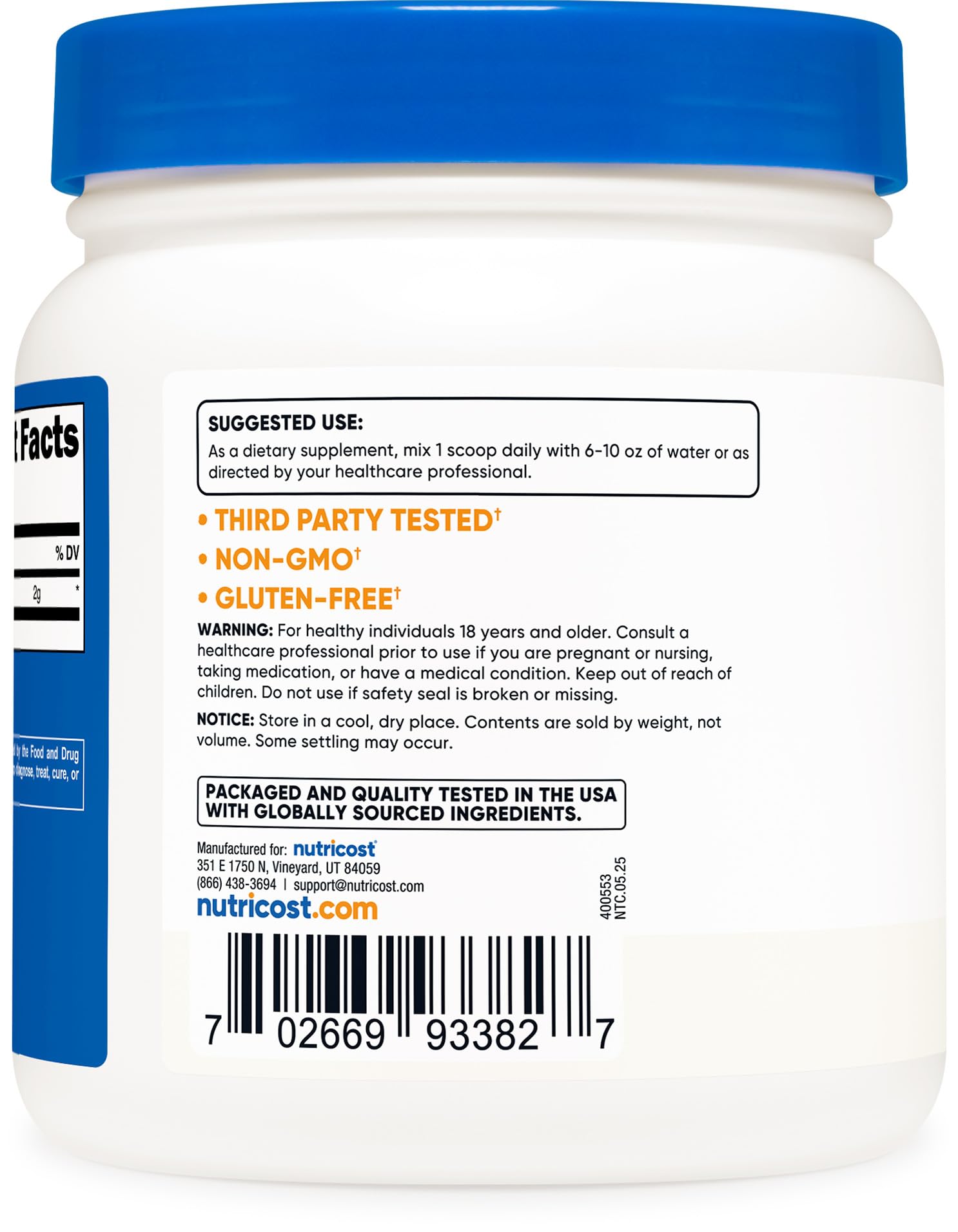 Manufacturing facility in the USA: GMP-certified, FDA-registered