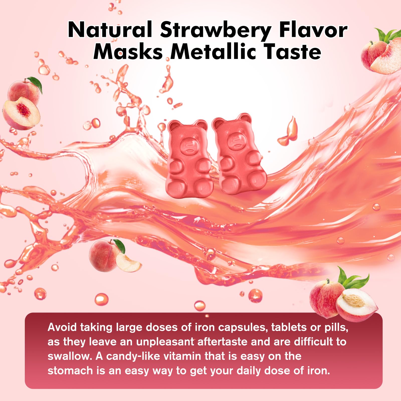 GMP-certified production and purity seal on iron gummies