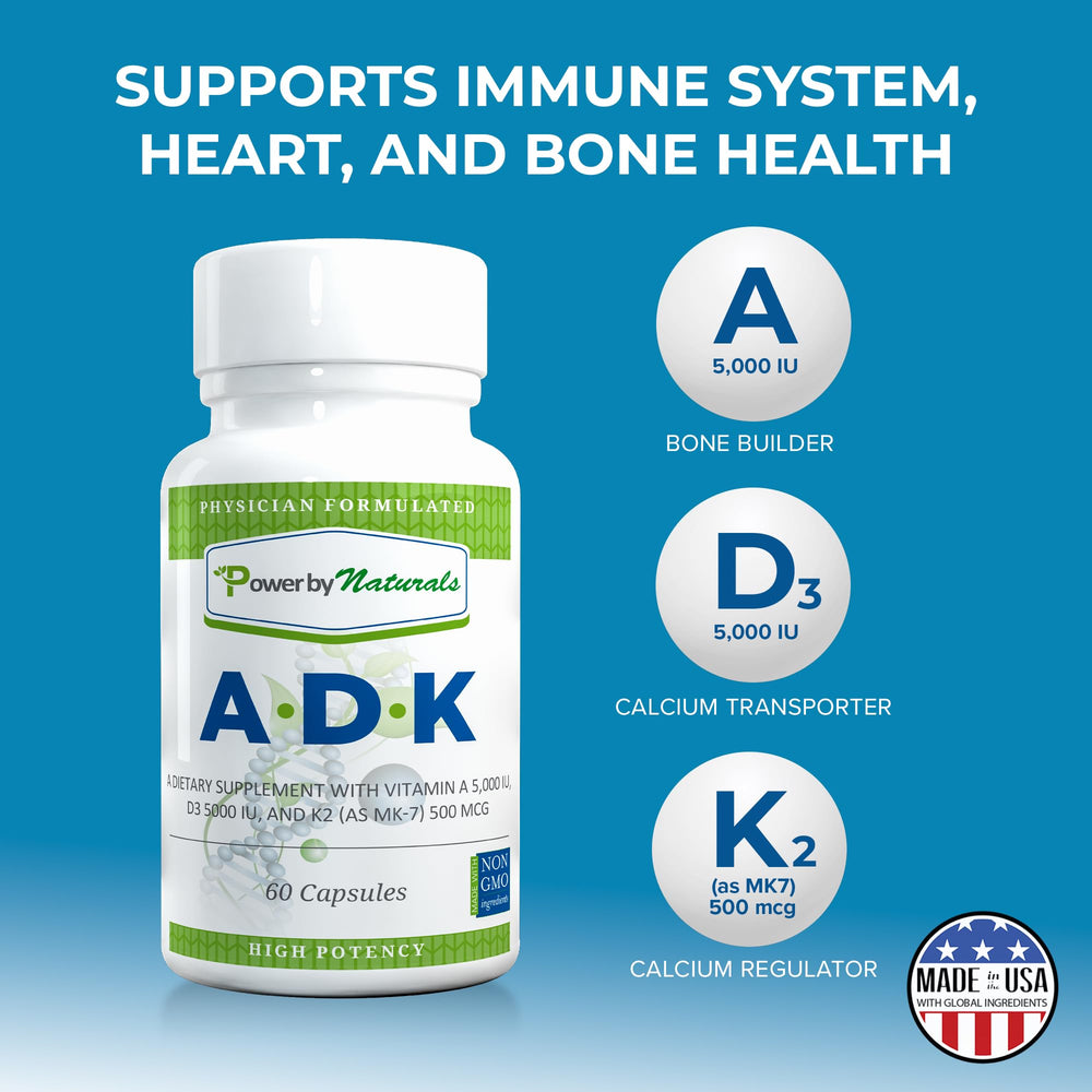 GMP-certified US facility label for ADK supplement.