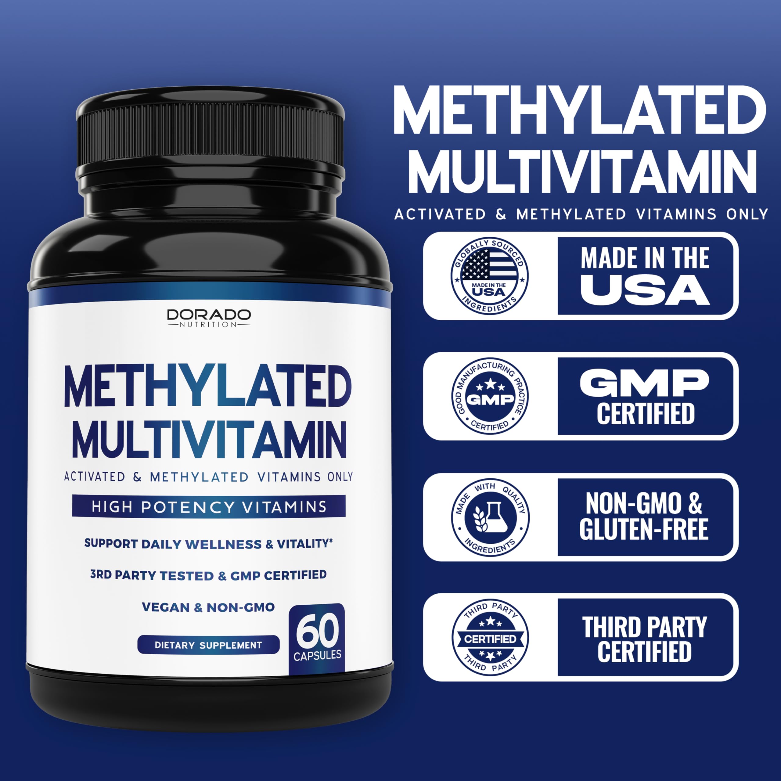 GMP-certified USA-made manufacturing facility for Methylated Multivitamin