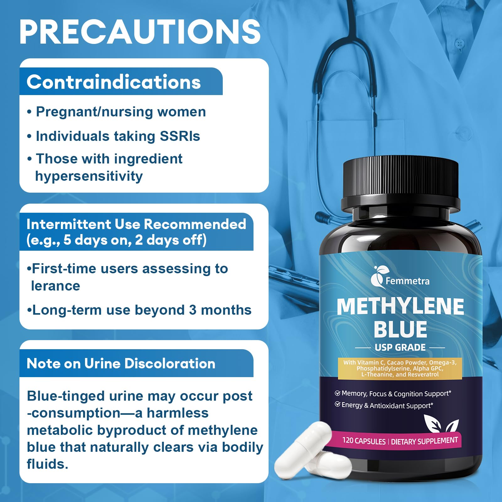 GMP-compliant manufacturing facility producing methylene blue capsules