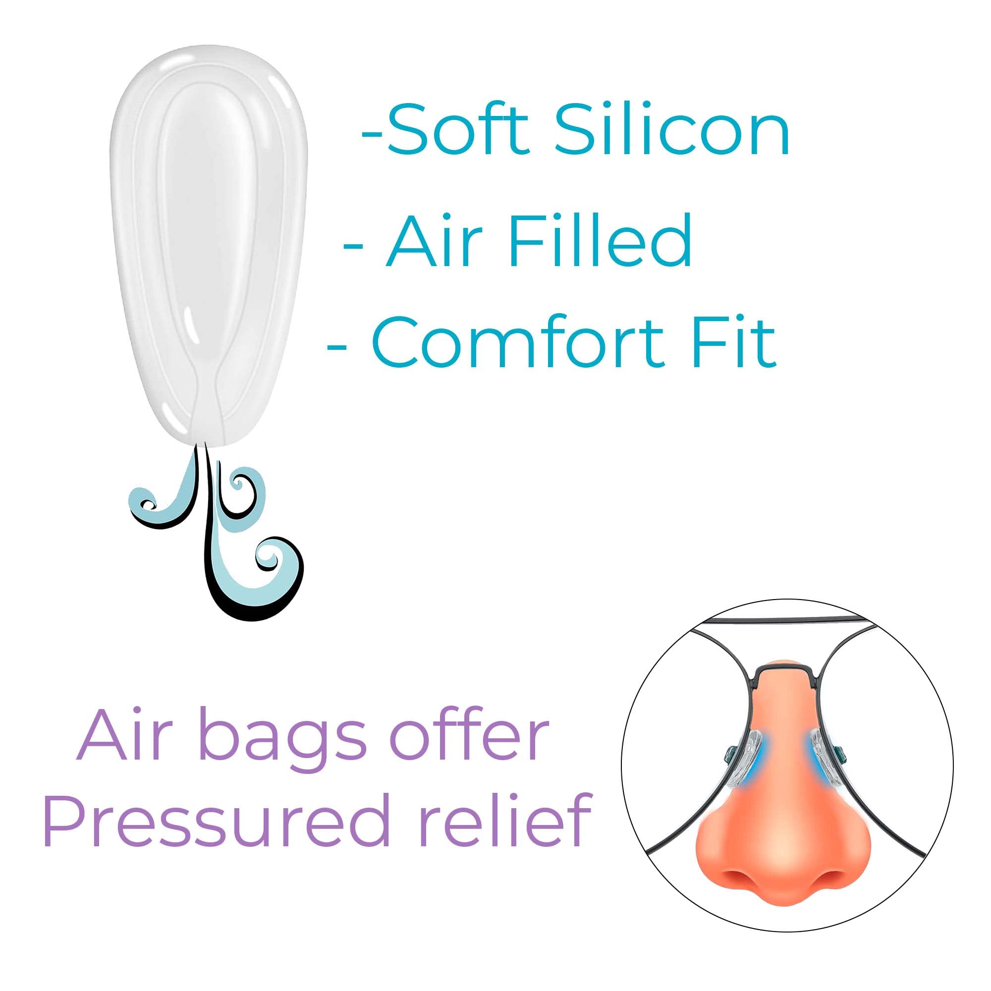Packaging showing 5 pairs of nose pads for replacement
