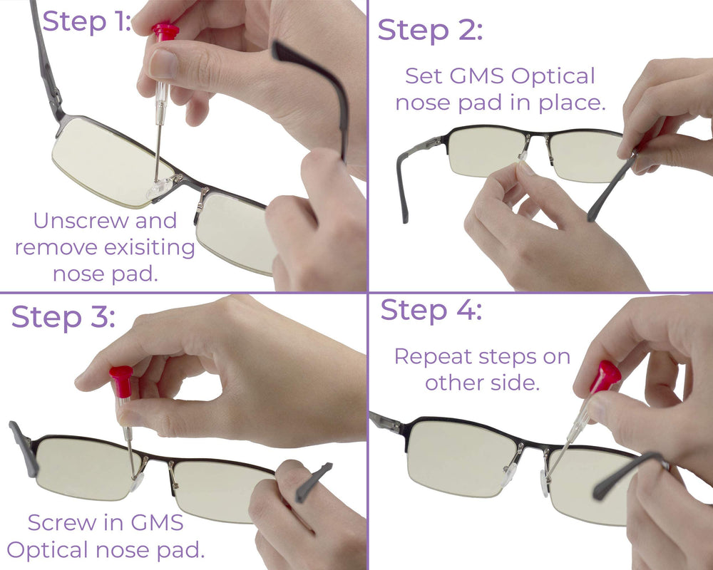 Anti-slip nose pads prevent slipping when sweating