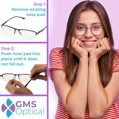 Replacement nose pads for glasses and sunglasses