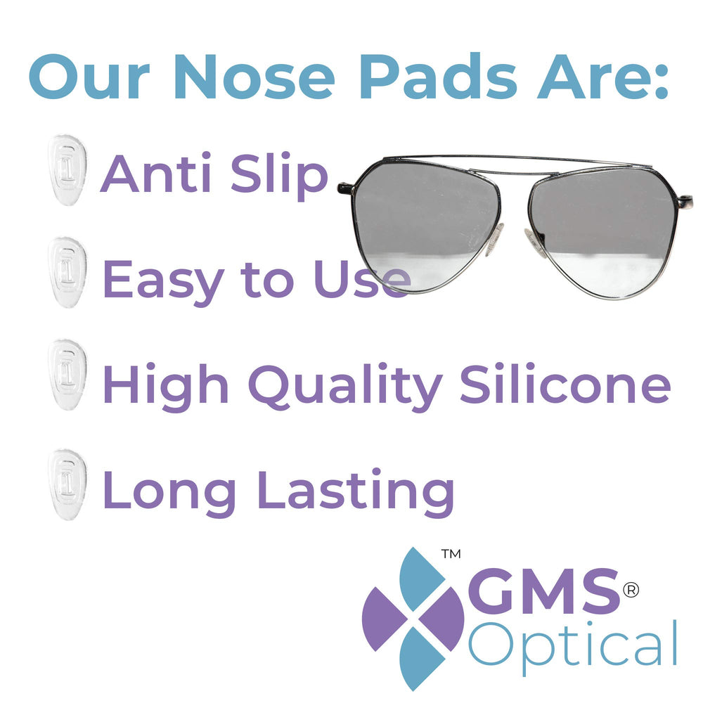 GMS Optical nose pads package showing 5 pairs