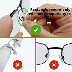 Push-in tear-drop silicone nose pads for glasses, clear