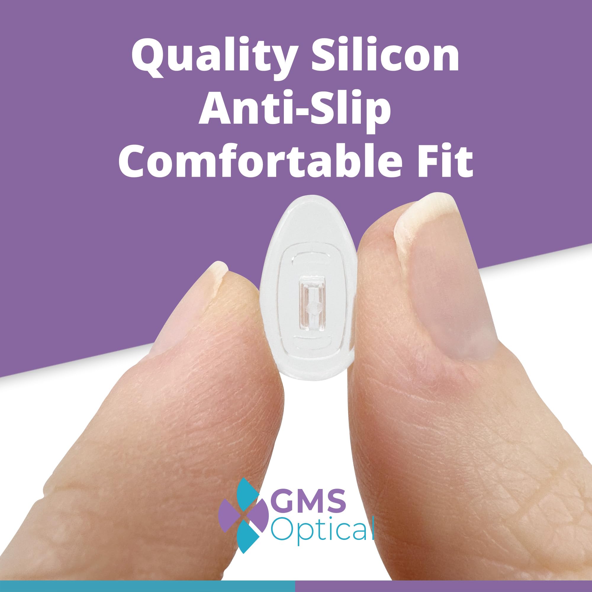 Non-slip clear silicone nose pads for secure glasses fit