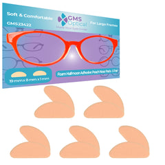 Close-up of GMS Optical peach halfmoon nose pads 19x8x1mm