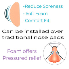 Ultra-thin adhesive halfmoon nose pads in peach