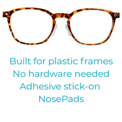 Side view of air-filled nose pad on a glasses frame