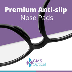 Anti-slip adhesive backing on nose pad — black