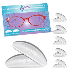 GMS Optical 1.3mm ultra-thin nose pads in Clear, product shot