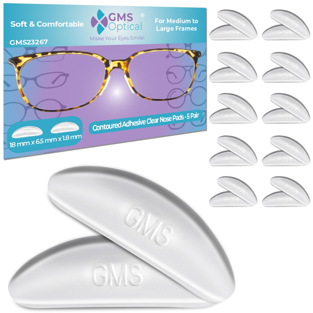 GMS Optical nose pads 1.8mm reg-thin, 18mm long, anti-slip backing