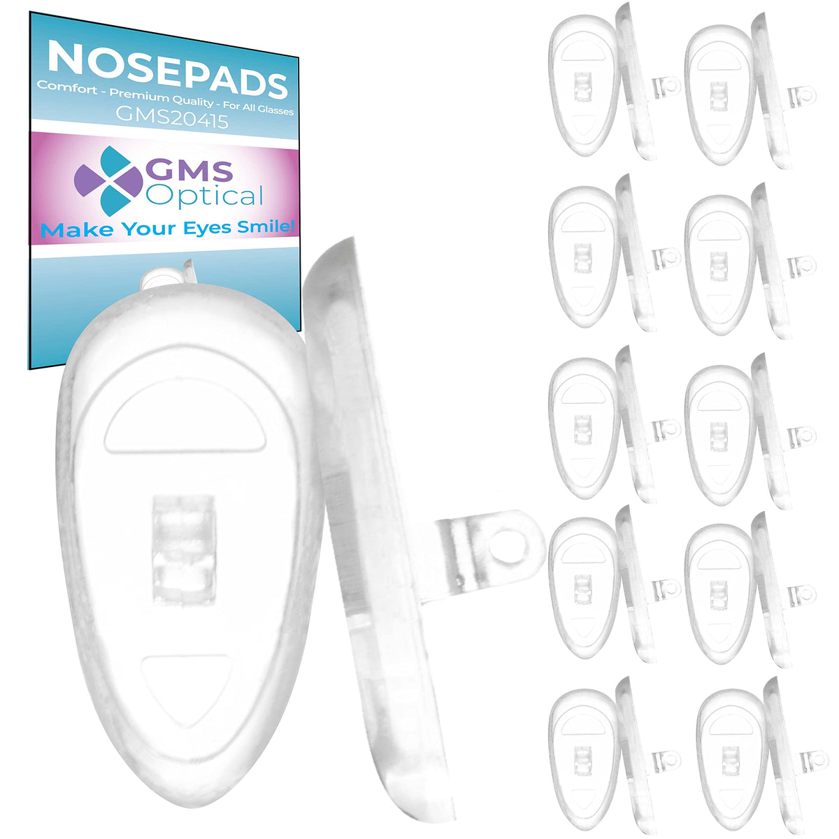 GMS Optical Soft Screw-in Nose Pads 15mm – front view