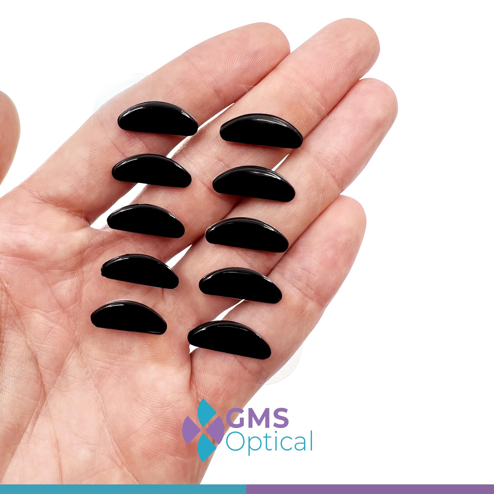 Nose pads with premium adhesive backing and contoured shape