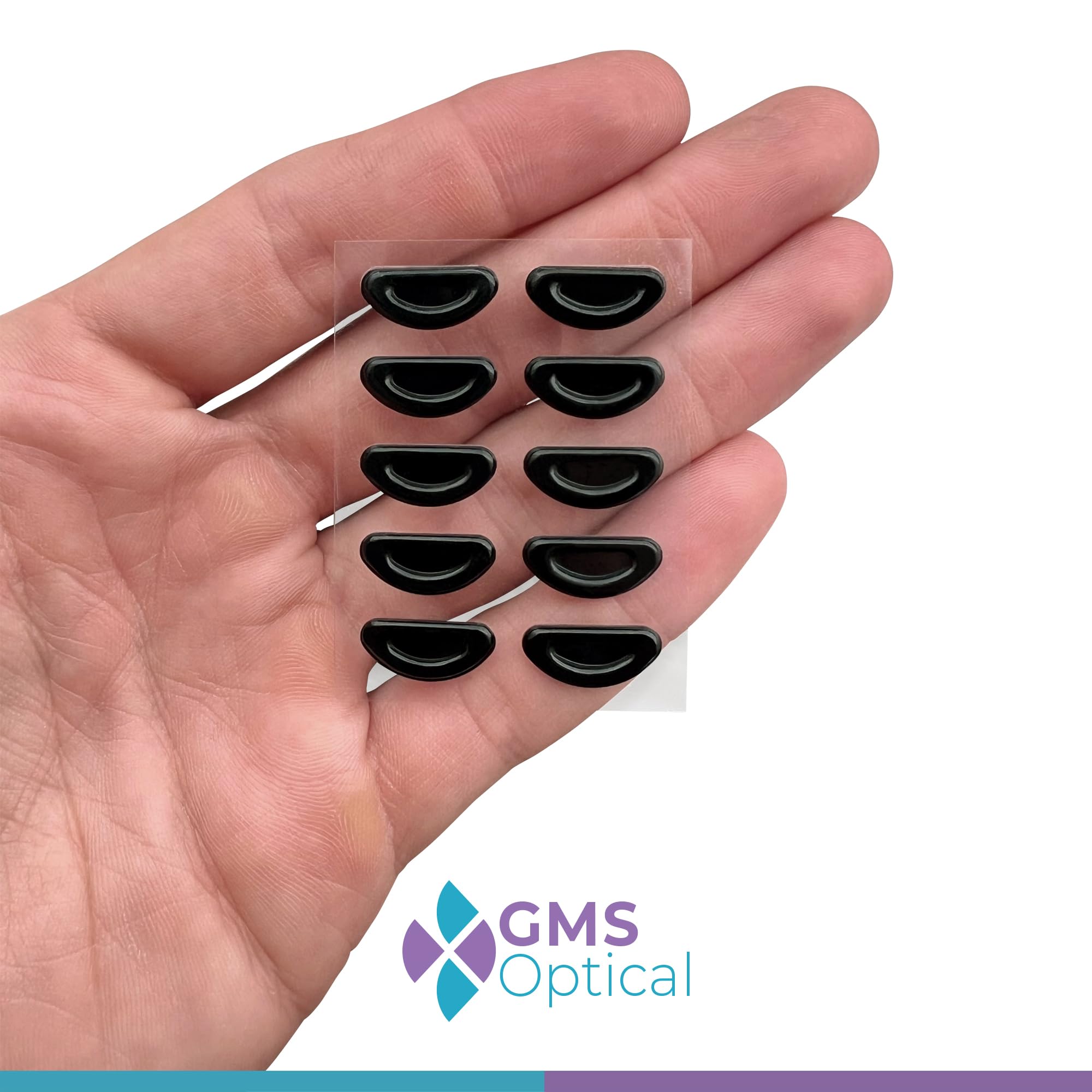 Nose pads attached to plastic frame eyeglasses