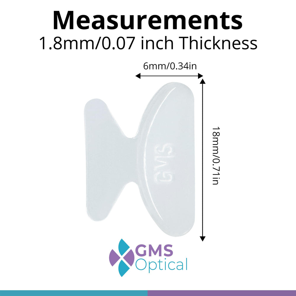Ultra-thin nose pad 1.8mm x 18mm butterfly shape on glasses