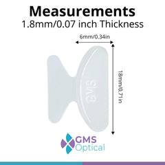 Ultra-thin nose pad 1.8mm x 18mm butterfly shape on glasses