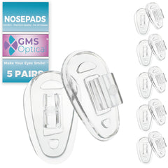 GMS Optical tear-drop silicone nose pads in clear for glasses