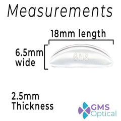 GMS Optical clear adhesive nose pads - side view