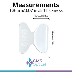 Clear silicone eyeglass nose pads with adhesive backing