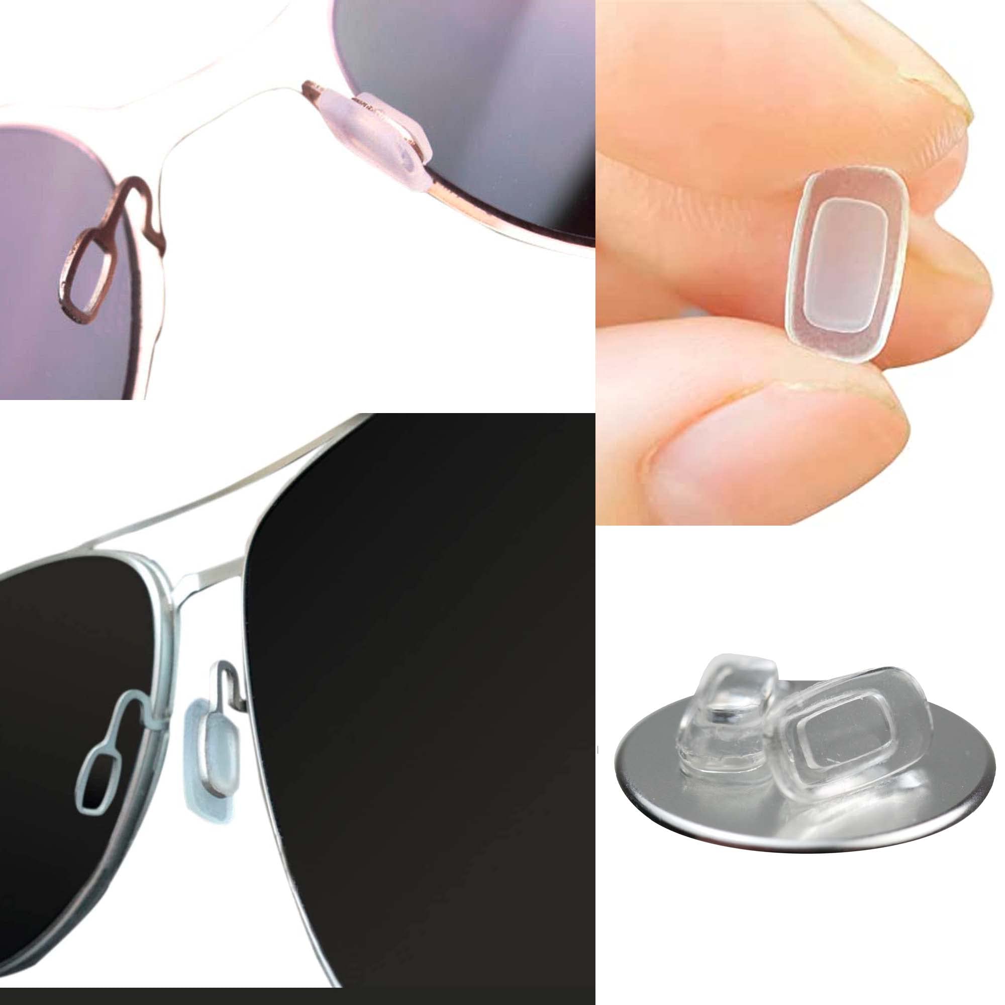 5 pair pack of 11mm rectangle nose pads in clear silicone