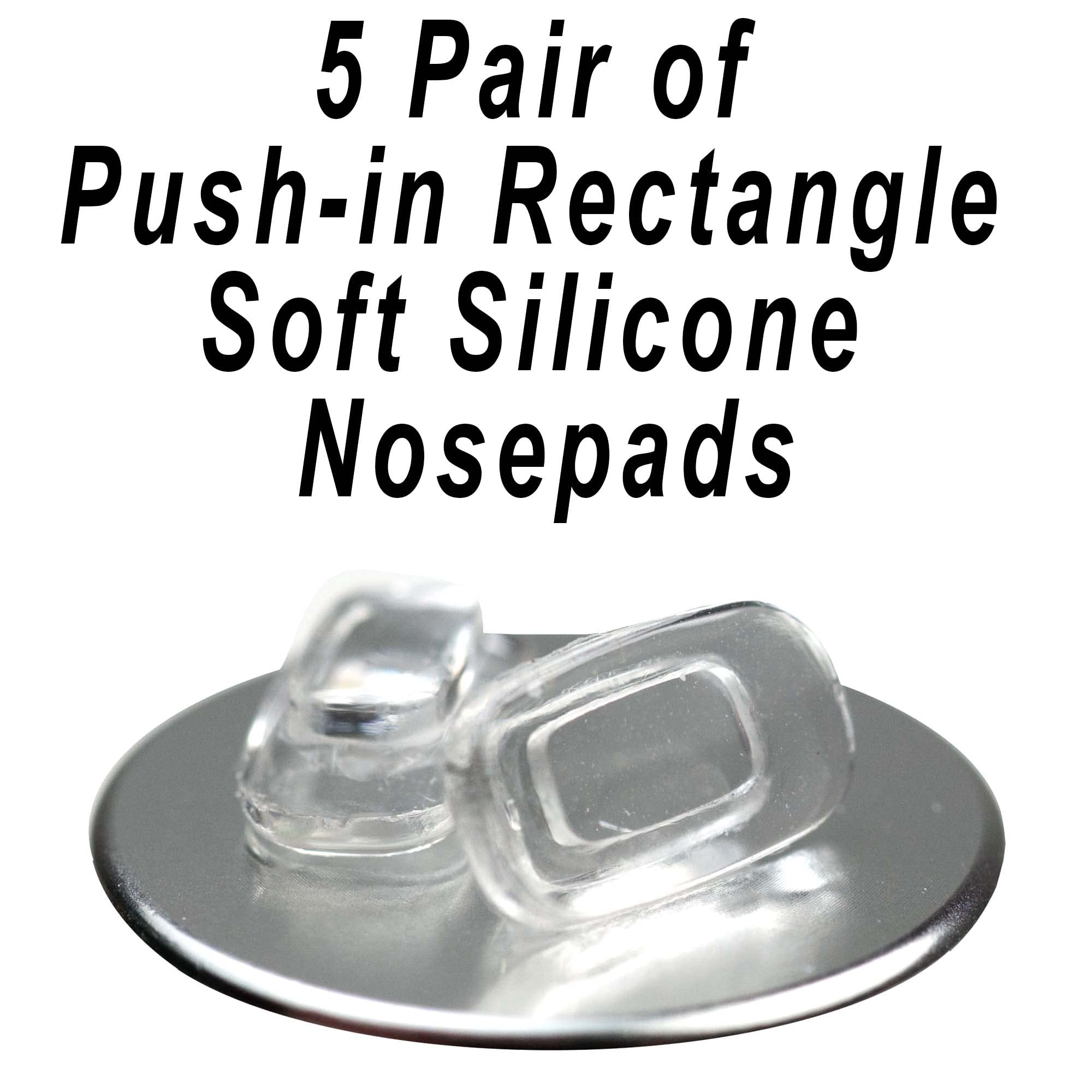 Close-up of clear silicone rectangle nose pad for secure fit