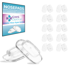 GMS Optical soft silicone rectangle nose pads 11mm clear – 10 pair (hero image)