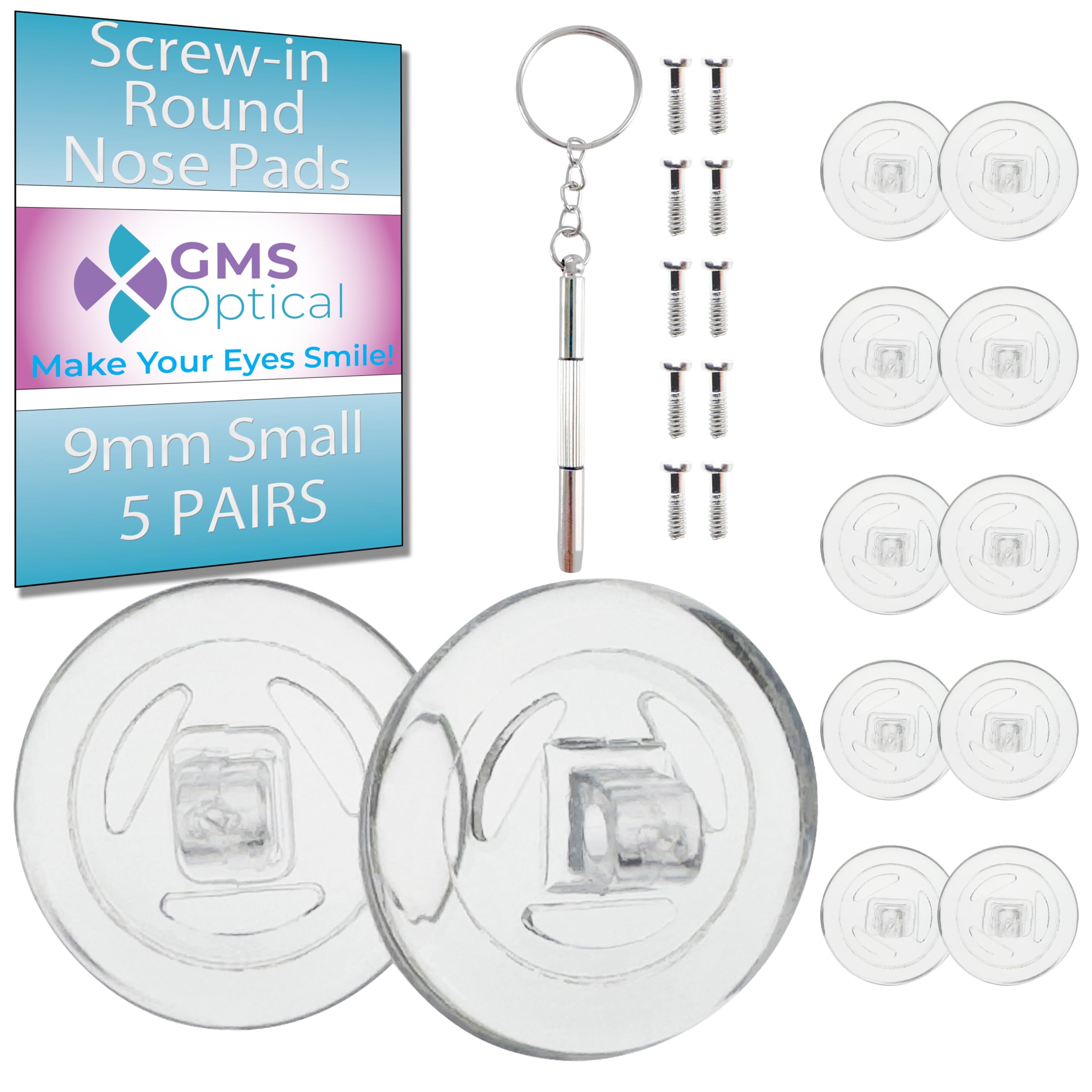 GMS Optical round silicone nose pads 9mm - pair 1 of 5