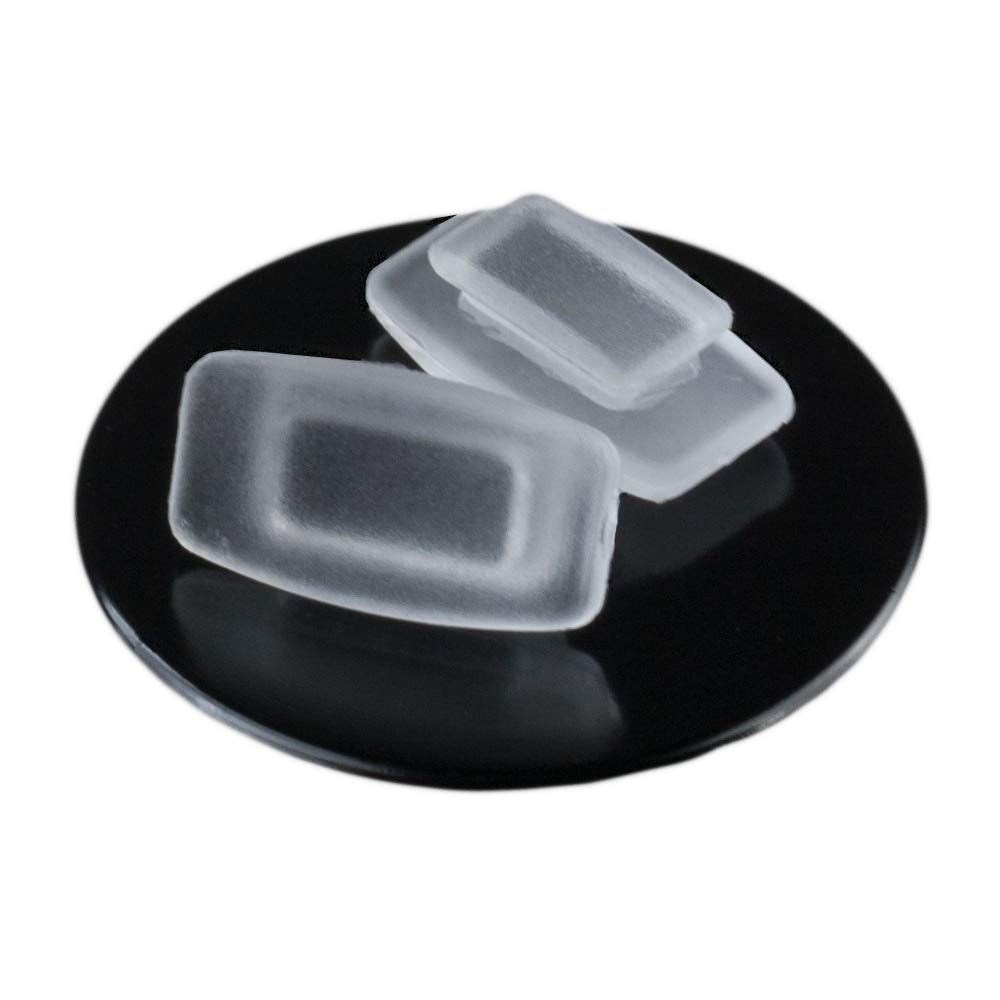 Push-in rectangle nose pads installed on glasses for a secure fit
