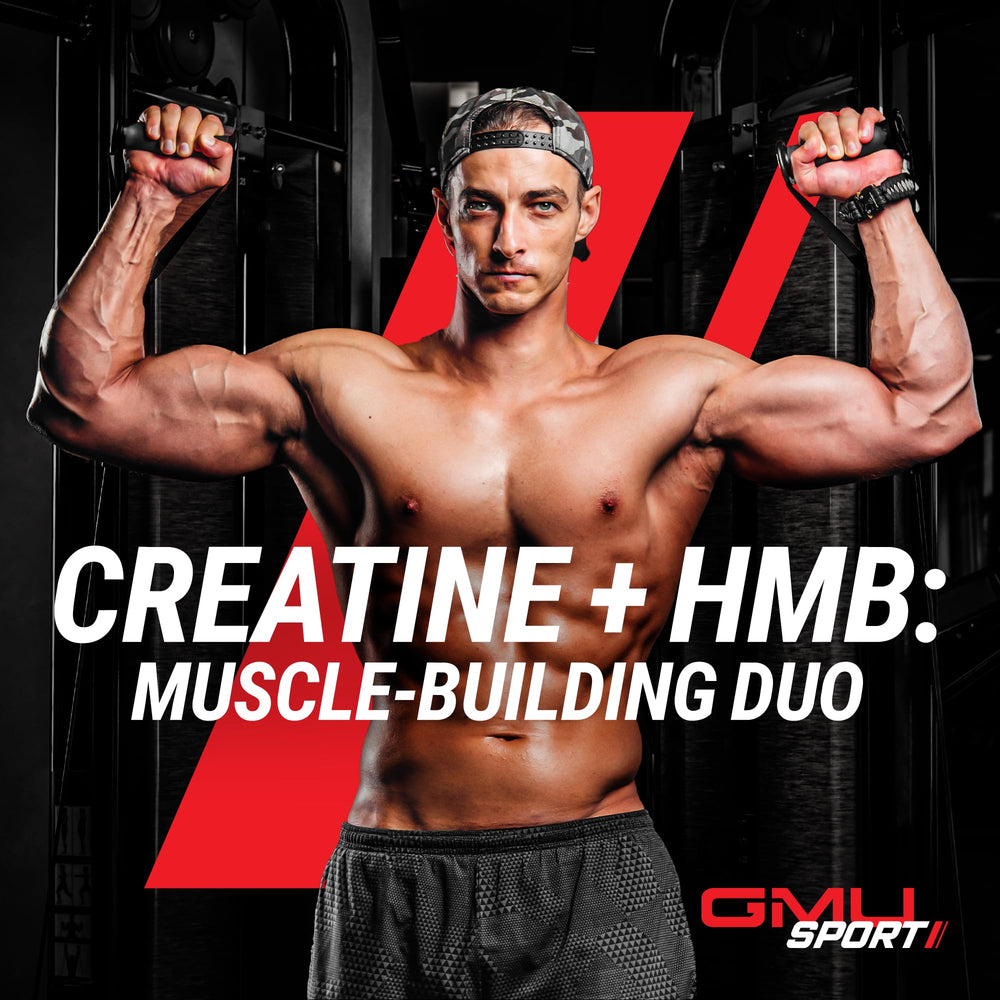 GMU SPORT Creatine 2.0 bottle close-up with label